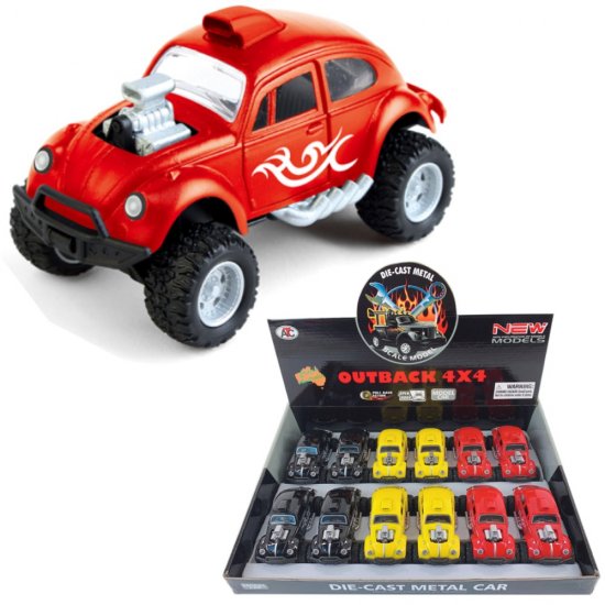 1:32 Diecast Outback 4x4 Beetle Dragracer 3 colors Asst. AO618-12D