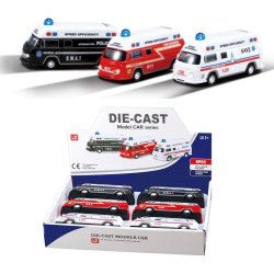 6" Diecast Models 1:40 Ambulance, Fire Truck, Police Car (3 Assot) MLQ2557D-6