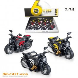 5" Diecast Model 1:14 Moto Bike C (3 Asst. Colours, Pull Back Action) MY2474D-12