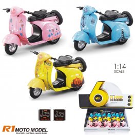 4.5" Diecast Model 1:14 Scooter (3 Asst. Colour, Pull Back Action) MY2575D-12