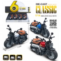 5" Diecast Model 1:14 Moto Bike D (3 Asst. Colours, Pull Back Action) MY2590D-12