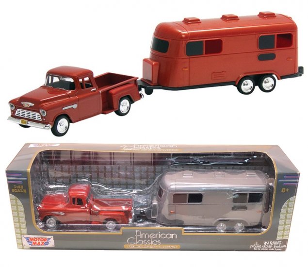 1:43 1955 Chevy 5100 Stepside / Camper (Dark Red) MM78670AC/73829/76032
