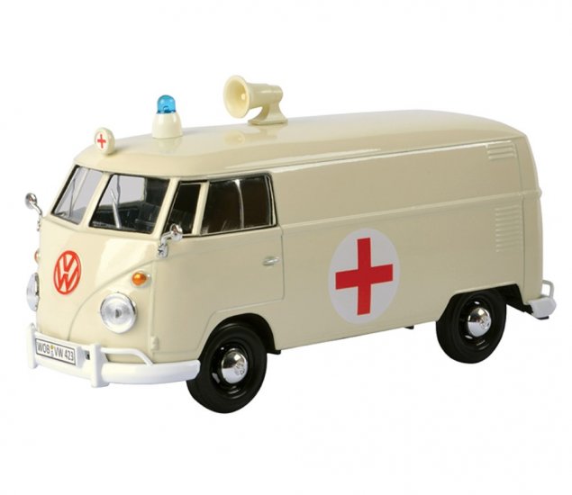 1:24 Volkswagen Type 2 (T1) Delivery Van - Ambulance (Cream) MM79565AB