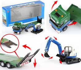 Flat Trailer with Loader 1:50 Heavy Die cast Model (Special, Minimum 12pcs)  Flat Trailer with Loader 1:50 Heavy Die cast Model (Special, Minimum 12pcs)