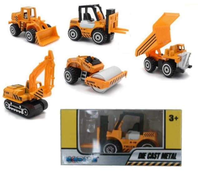 3'' Construction Cars (Free Wheel), Die-cast Model KDW820005W - Click Image to Close